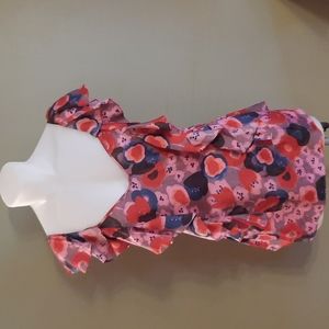 Rebecca Taylor Pink Floral Ruffle Top